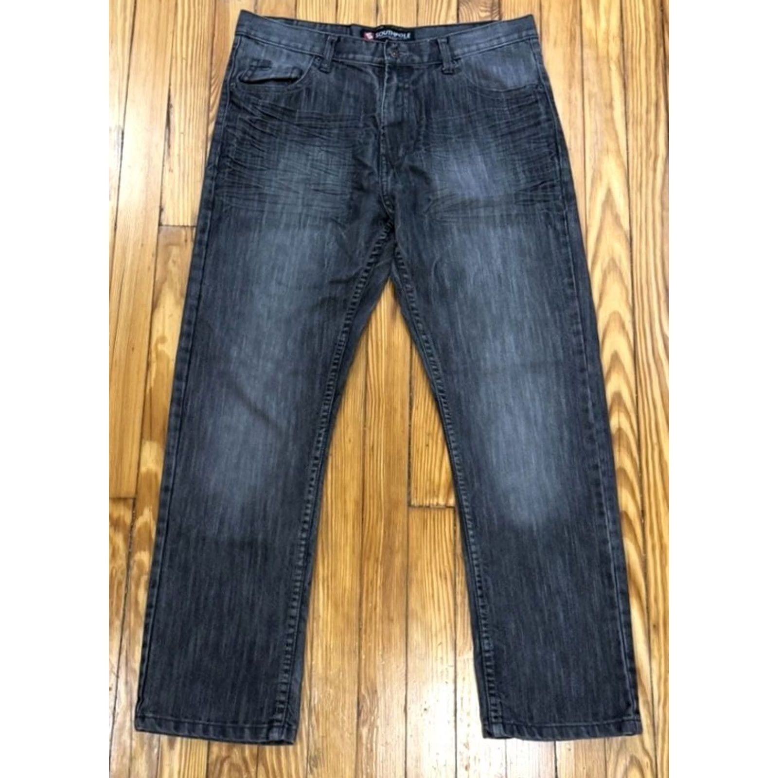 Southpole VINTAGE Southpole Jeans Mens Size 36 Regular 32 Inseam Black Denim 5-Pocket Wide-Leg Grunge 90s Hip Hop Retro Mens Size US 36 / EU 52 - 2 Thumbnail