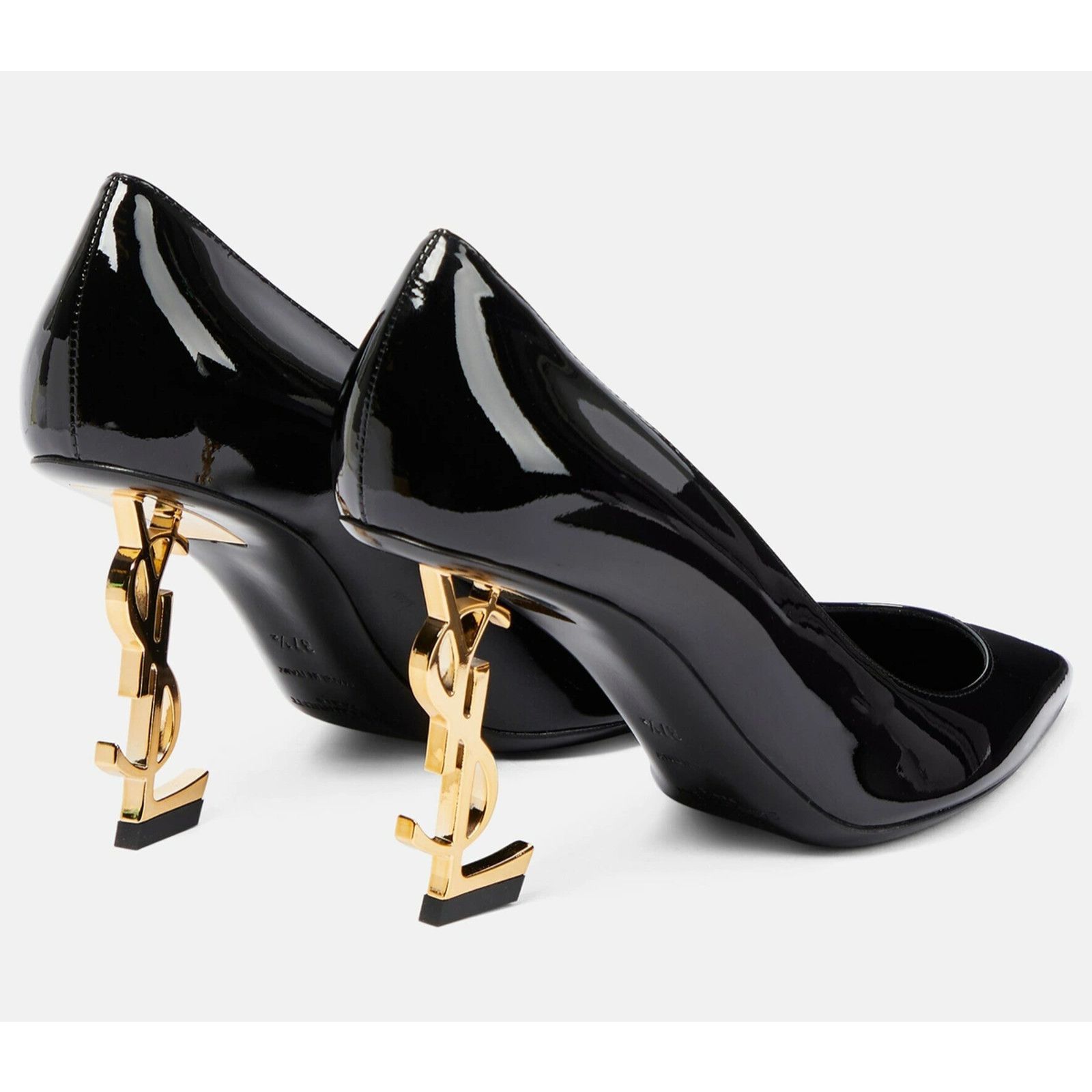 Yves Saint Laurent Saint Laurent Opyum 85 Black Patent Leather Gold YSL 36 Size US 6 / IT 36 - 15 Thumbnail