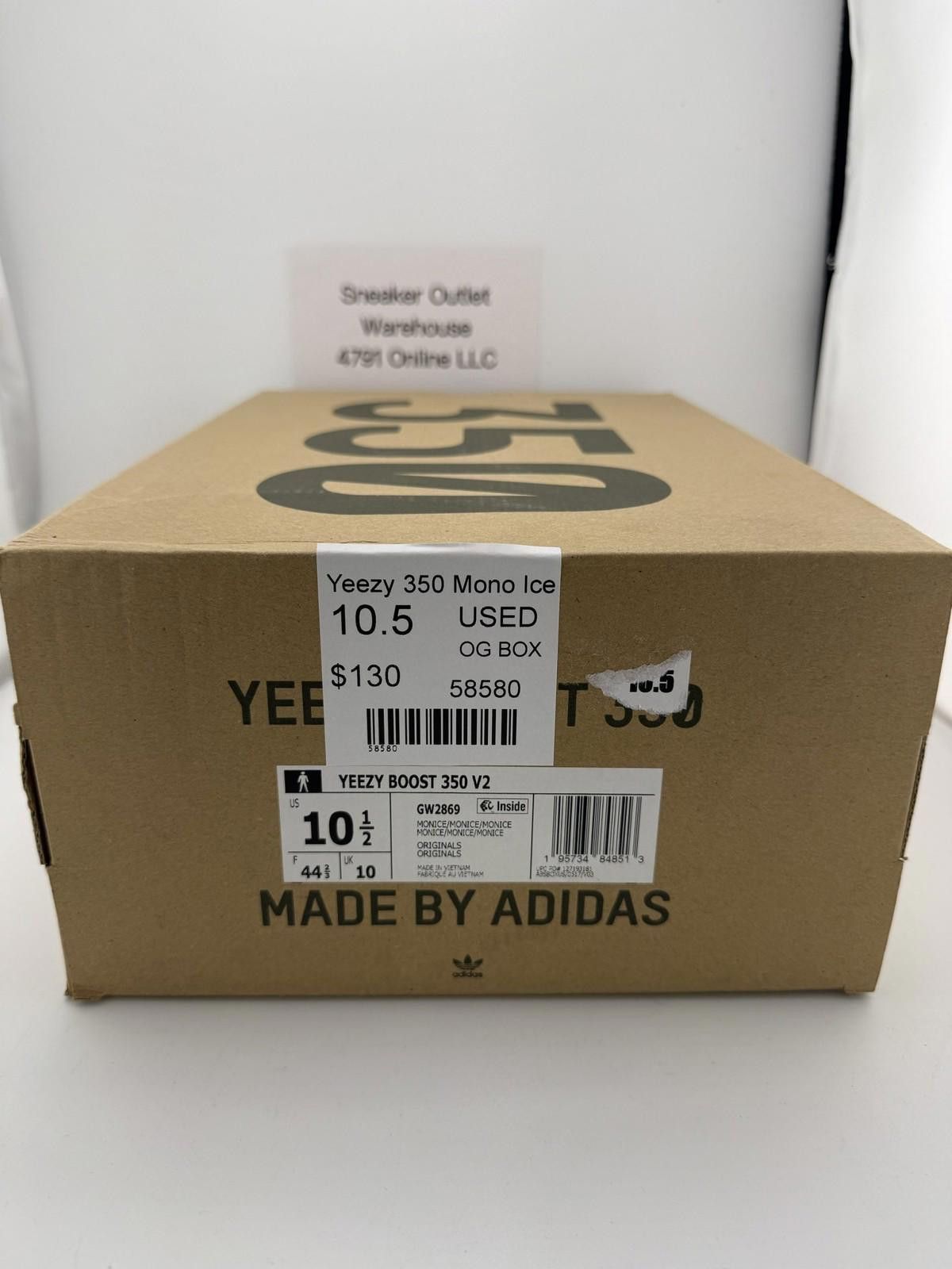Adidas Yeezy 350 Mono Ice US 10.5 Used Size US 10.5 / EU 43-44 - 7 Thumbnail