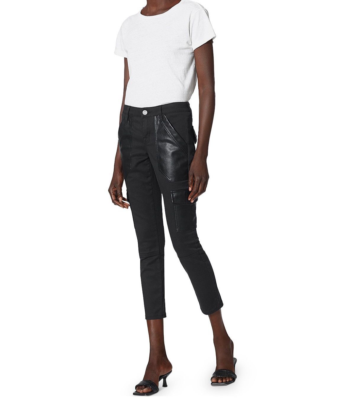 Joie JOIE Okana Faux Leather Trimmed Cropped Pants Size 29" - 1 Thumbnail