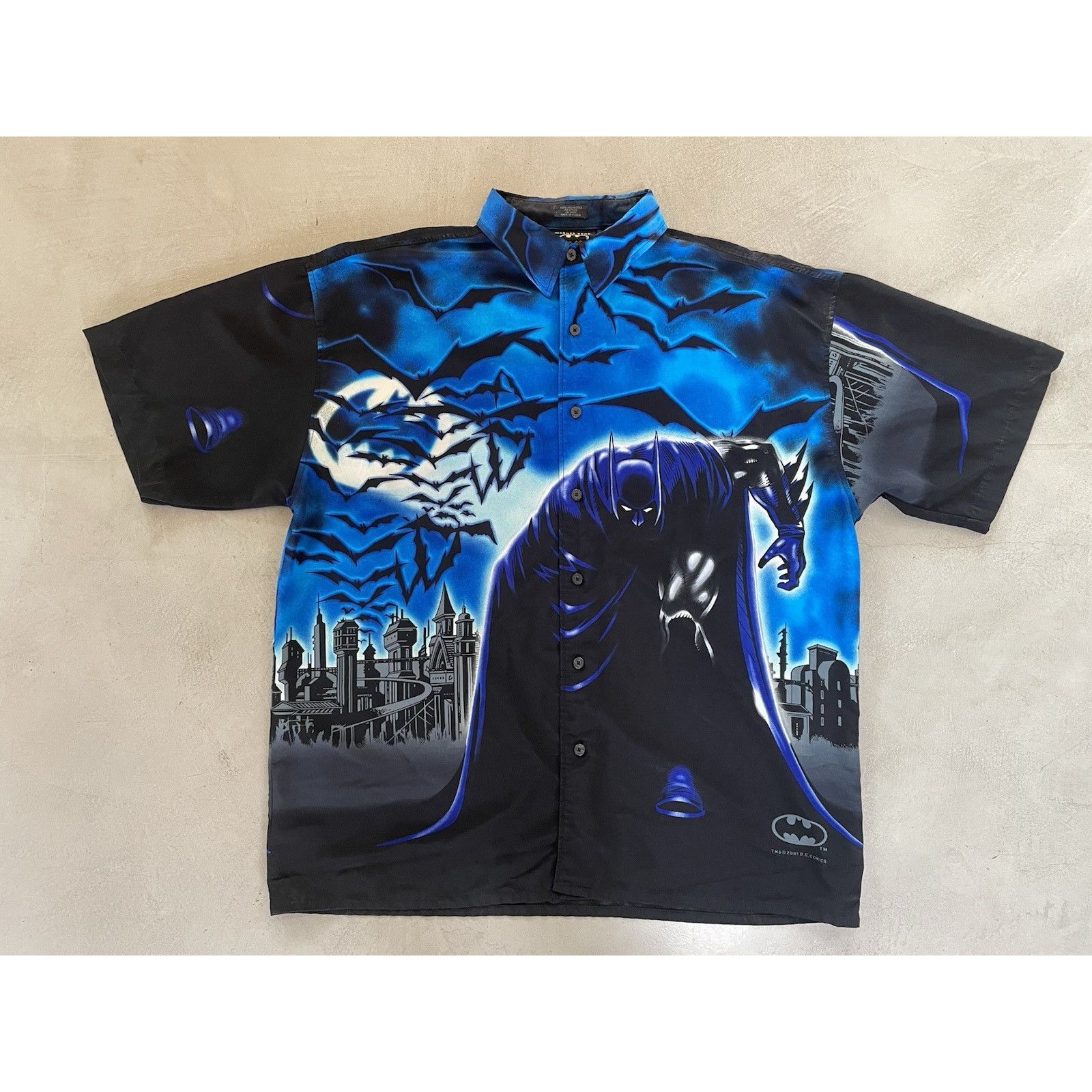 DC Comics Vintage 2001 DC Batman Button Up Shirt All Over Print Size US XL / EU 56 / 4 - 1 Thumbnail