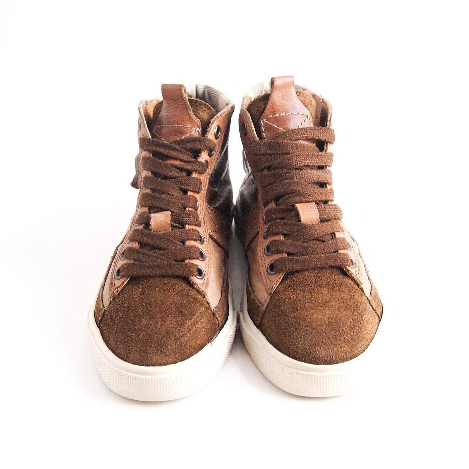 Burberry Burberry Nova Check Sneakers Brown Leather EU 36 US 6 Size US 6 / IT 36 - 3 Thumbnail