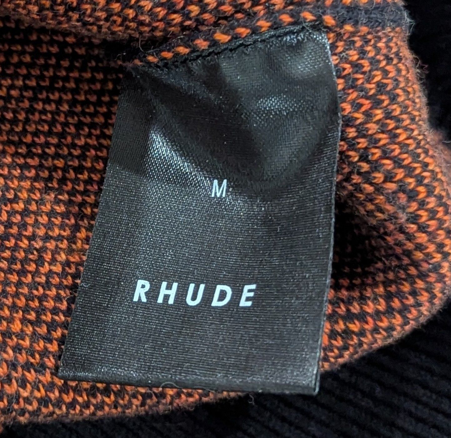 Rhude RHUDE Bandana Knit Cotton/Cashmere Sweater Black/Orange M Size US M / EU 48-50 / 2 - 6 Thumbnail
