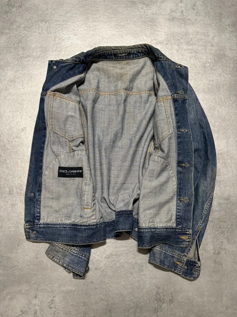 Dolce & Gabbana 2000s Dolce & Gabbana Premium Mainline Blue Structured Denim Jacket Size US L / EU 52-54 / 3 - 8 Thumbnail