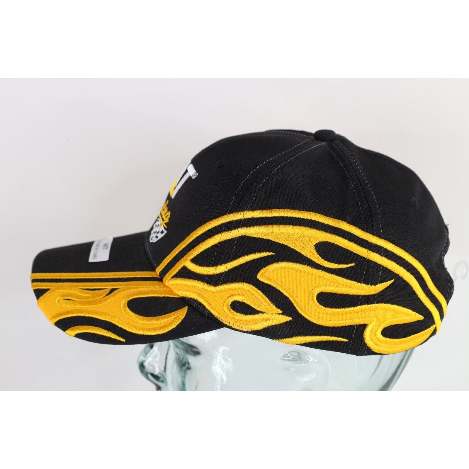 Caterpillar × Vintage Deadstock Vintage Y2K Cat Caterpillar Racing Fire Flames Hat Size ONE SIZE - 3 Thumbnail