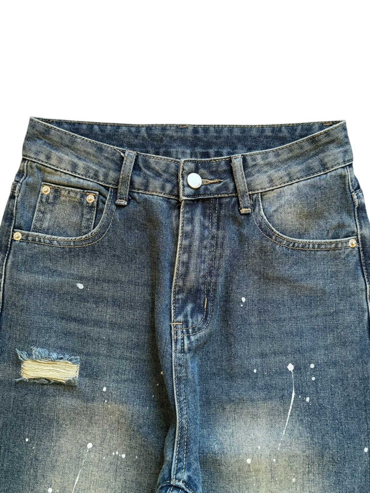 Japanese Brand Vintage Japanese Brand Painted Splattered Ripped Baggy Jeans Size 26" / US 2 / IT 38 - 4 Thumbnail