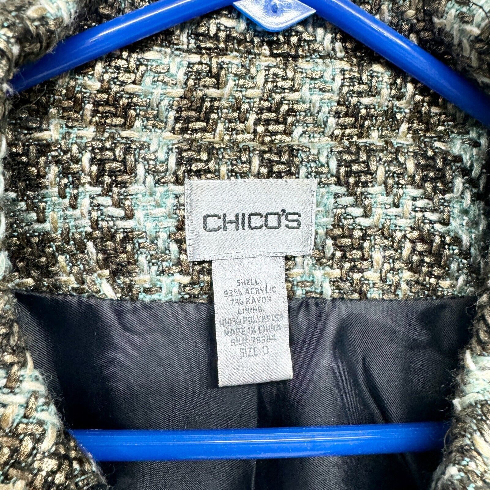 Chicos Chicos Women Brown Plaid Tweed Bomber Jacket 0 ML Full Zip Size M / US 6-8 / IT 42-44 - 2 Thumbnail