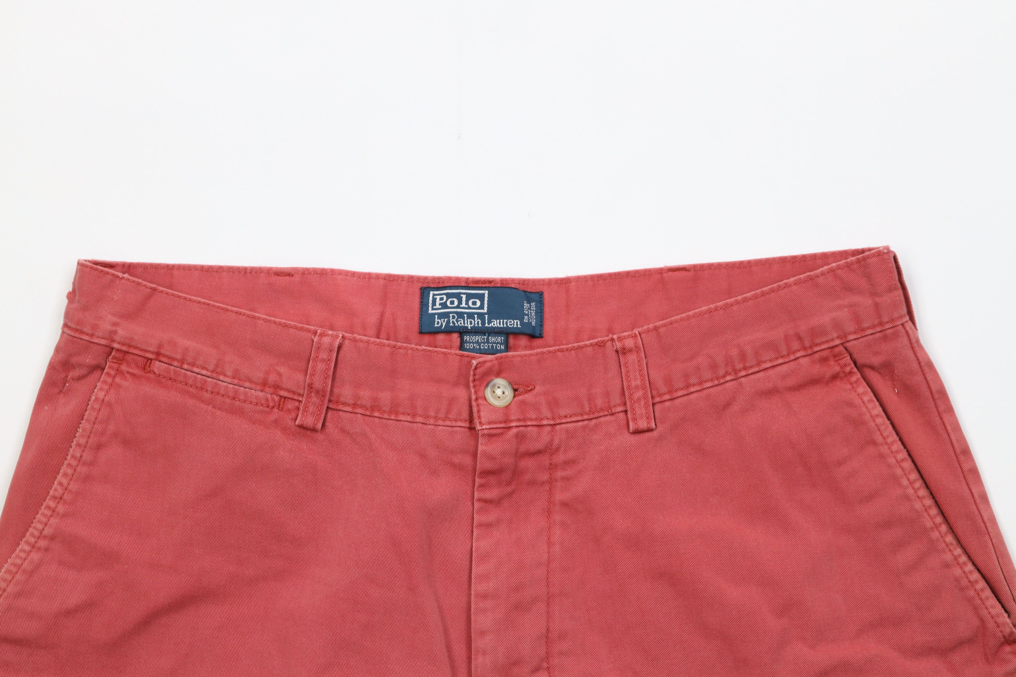 Ralph Lauren Vintage 90s Ralph Lauren Above Knee Chino Golf Shorts Red Size US 34 / EU 50 - 2 Thumbnail