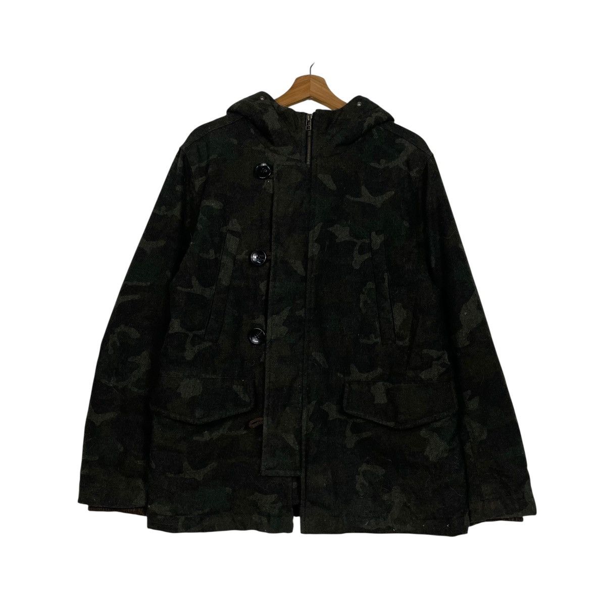 Global Work Japanese Brand Global Work Camo Hooded Jacket Size US L / EU 52-54 / 3 - 1 Thumbnail