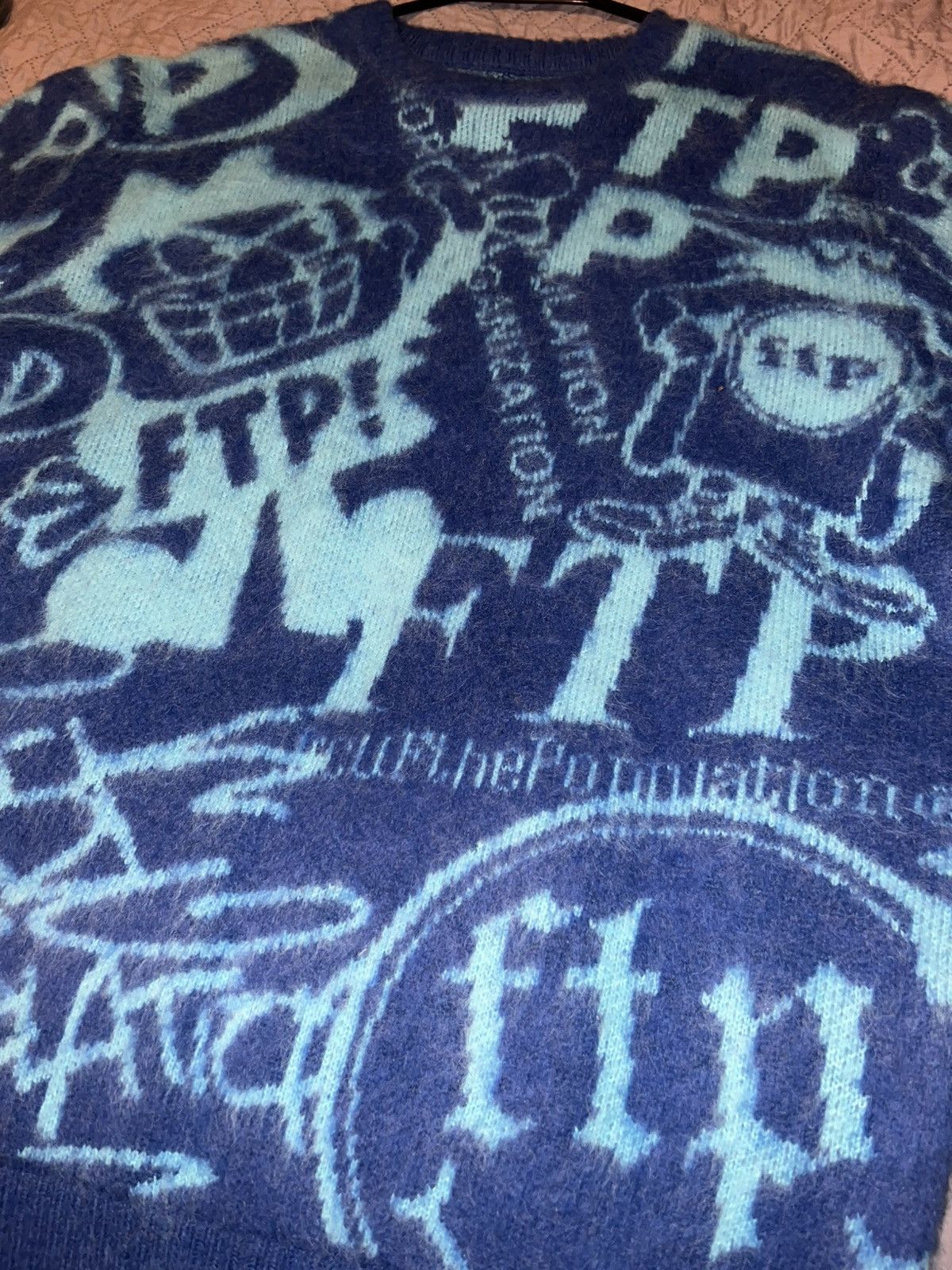 Fuck The Population FTP Archive Mohair Sweater - Blue Size US M / EU 48-50 / 2 - 4 Thumbnail