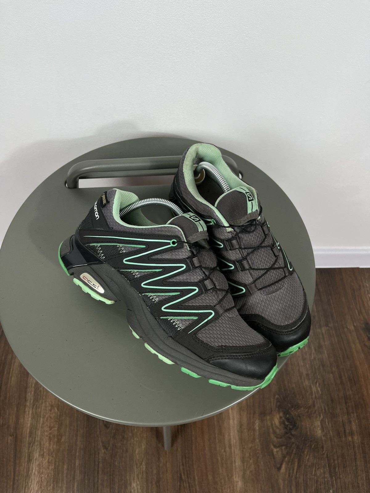 Salomon Acs Lite Gtx Gore-Tex Trail Running Shoes Grey Green, Women's (Size 6.5)