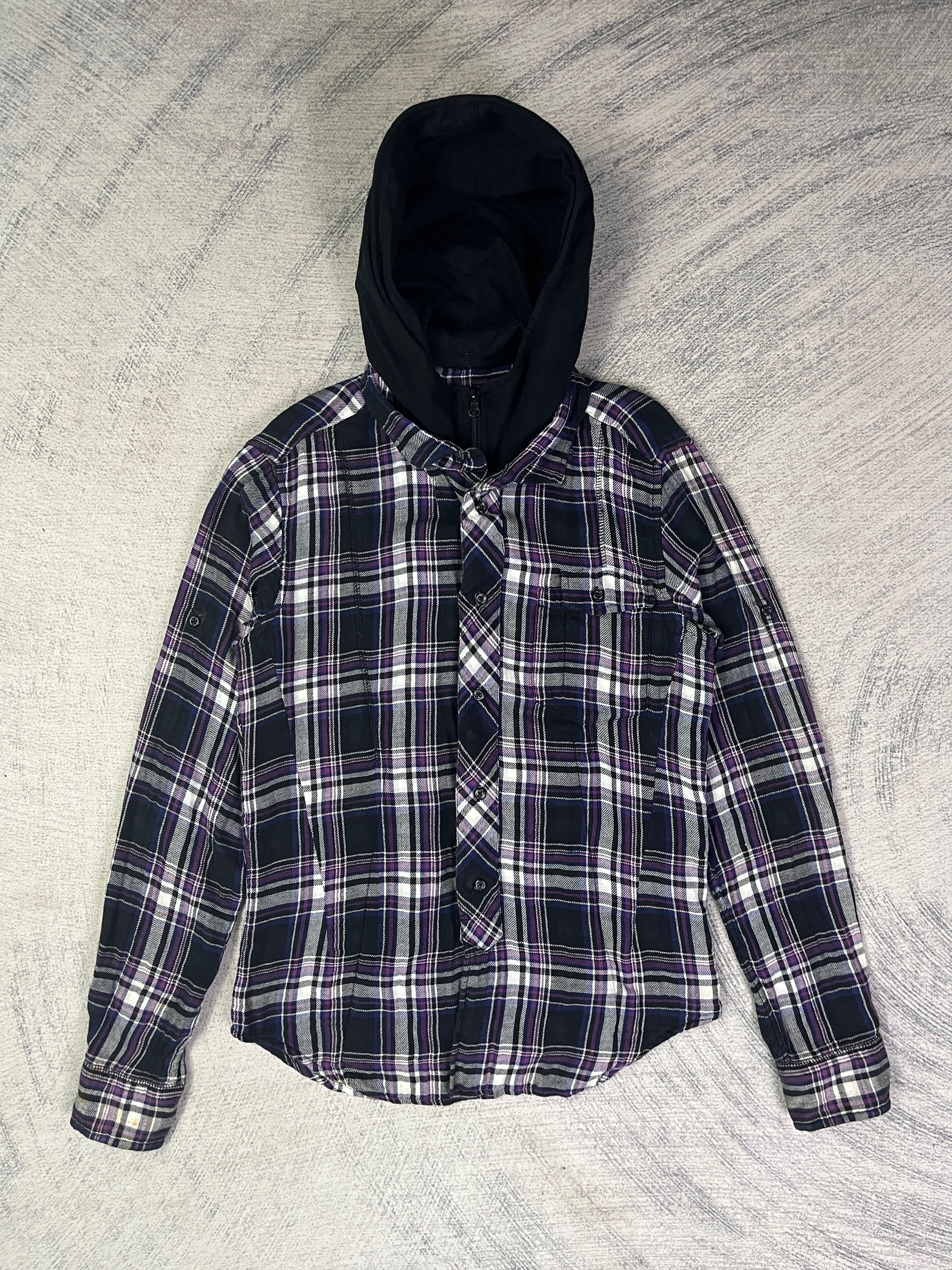 Japanese Brand PPFM Checkered Shirt Button Up Hoodie Size M / US 6-8 / IT 42-44 - 1 Thumbnail