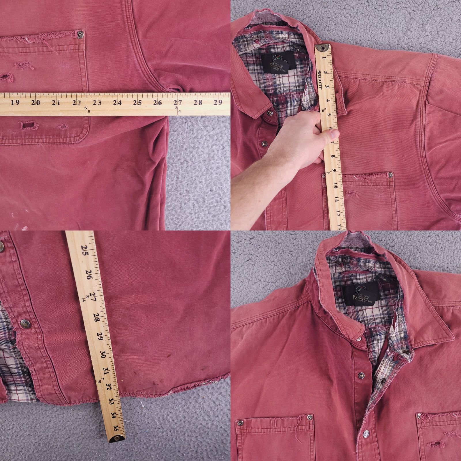 Vintage VINTAGE RedHead Coat Mens 2XLT Red Chore Work Flannel Distressed Grunge Overcoat Tall Size US XXL / EU 58 / 5 - 9 Thumbnail