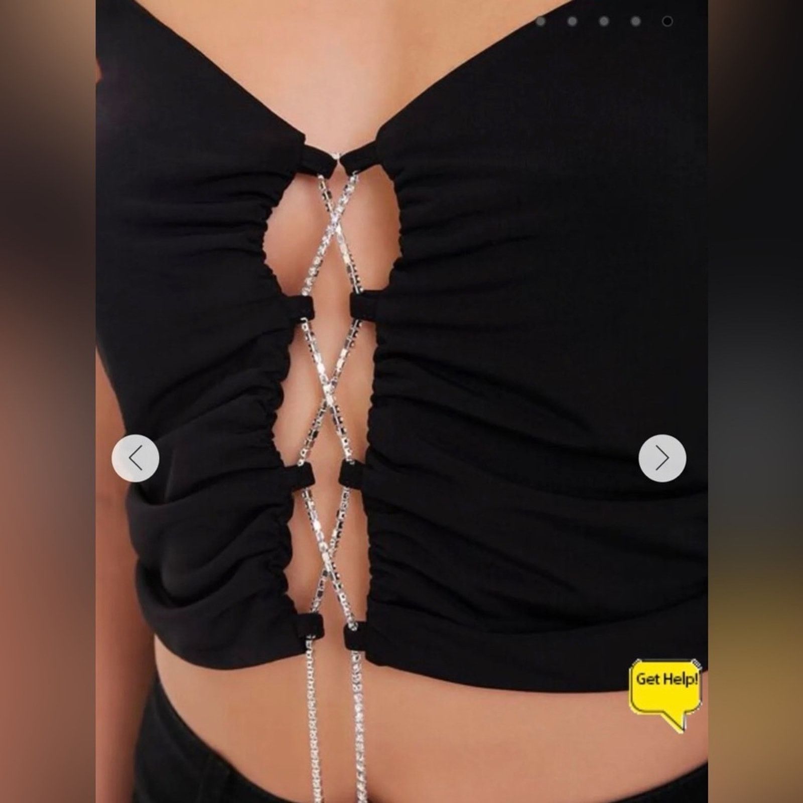 Other New Y2K Black Lace-Up Crop Top size S/M Size S / US 4 / IT 40 - 2 Thumbnail