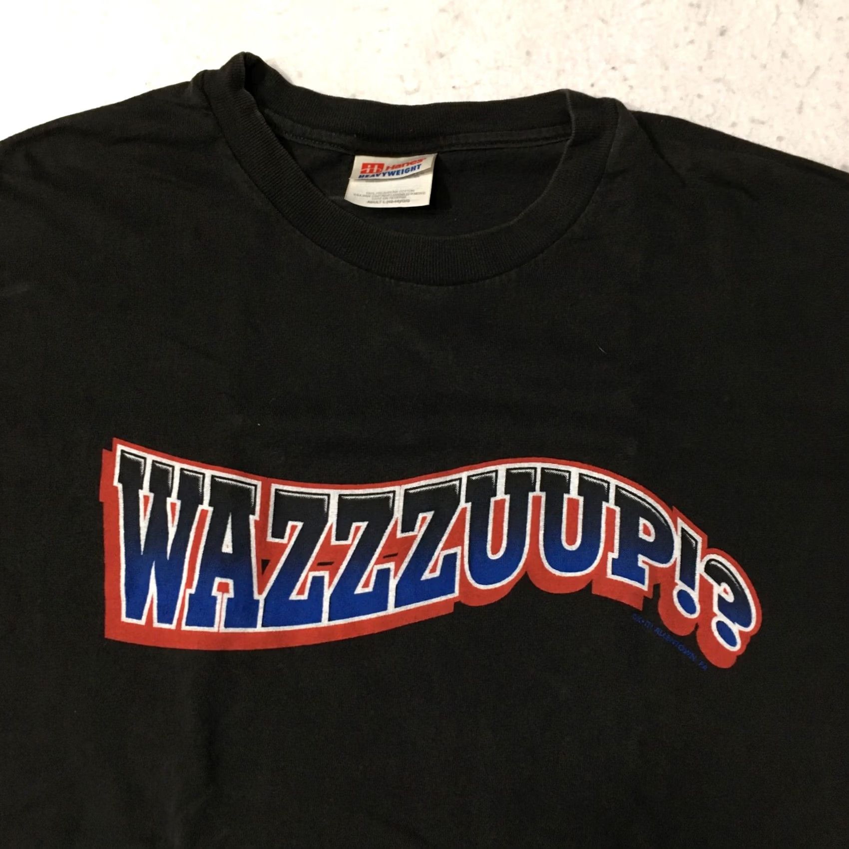 Hanes VINTAGE hanes T-Shirt Adult large black graphic What's Up wazzup wazzuup Size US L / EU 52-54 / 3 - 2 Thumbnail