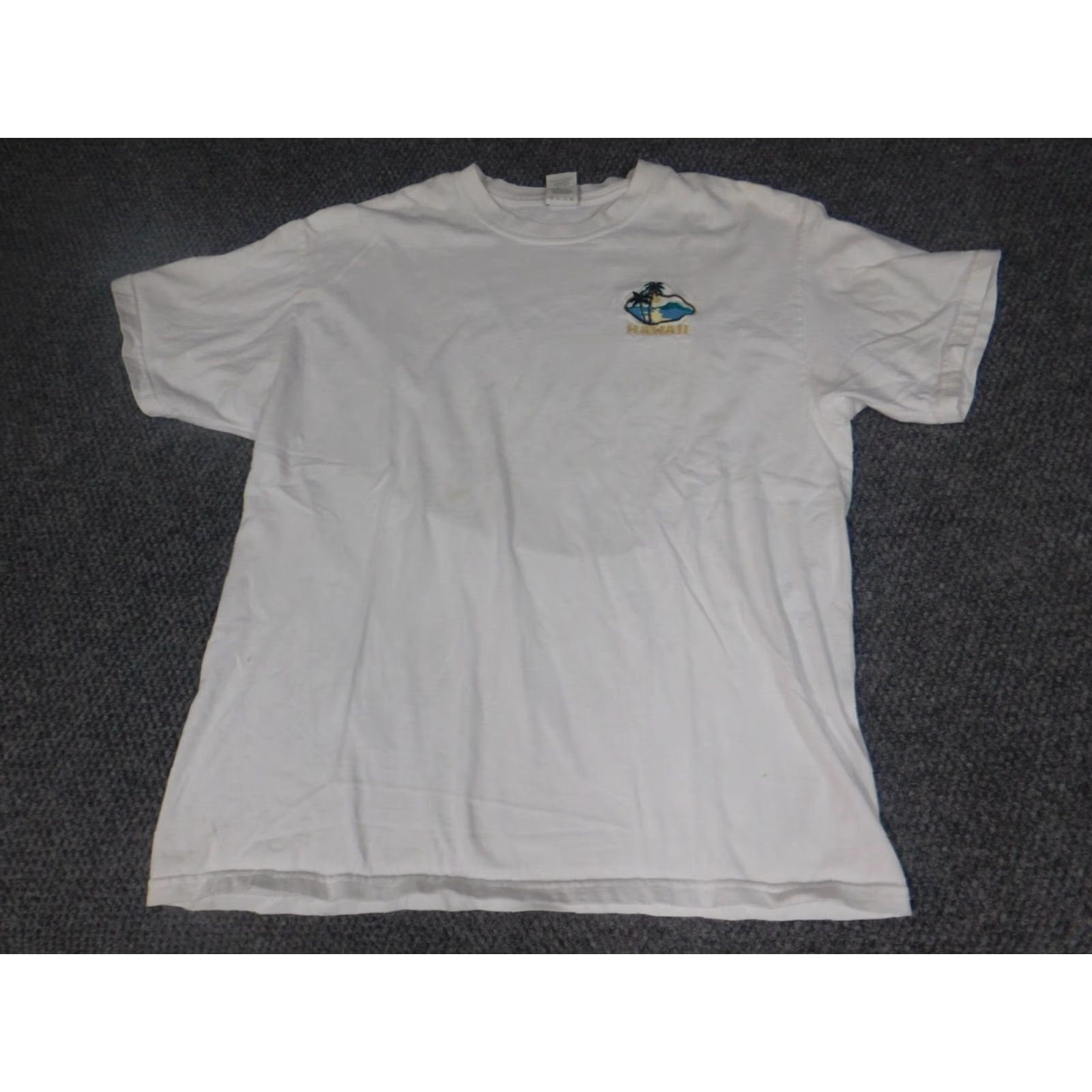 Hanes Hanes White Logo Graphic Hawaii Mens Shirt L Short Sleeve Crew Neck Cotton Blend T-Shirt Vintage No (All Seasons) Size L Mens Size US L / EU 52-54 / 3 - 2 Thumbnail