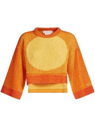 image of Marni O1W1Db10524 Knit Cotton Jumper In Orange, Women's (Size 2XL)