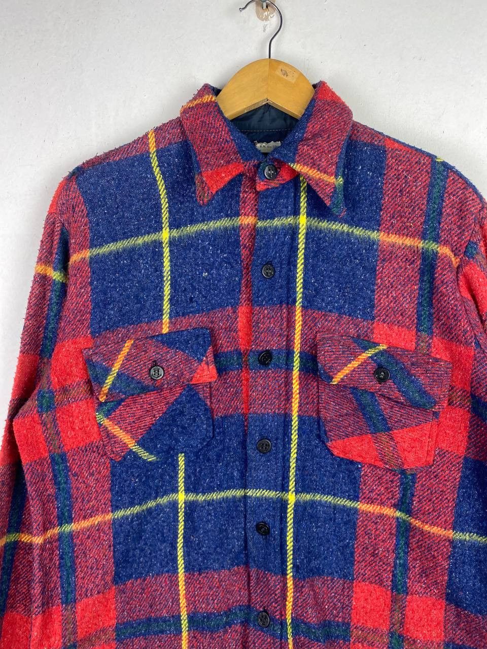 Vintage vintage 80s wool flannel shirt nice design Size US M / EU 48-50 / 2 - 3 Thumbnail