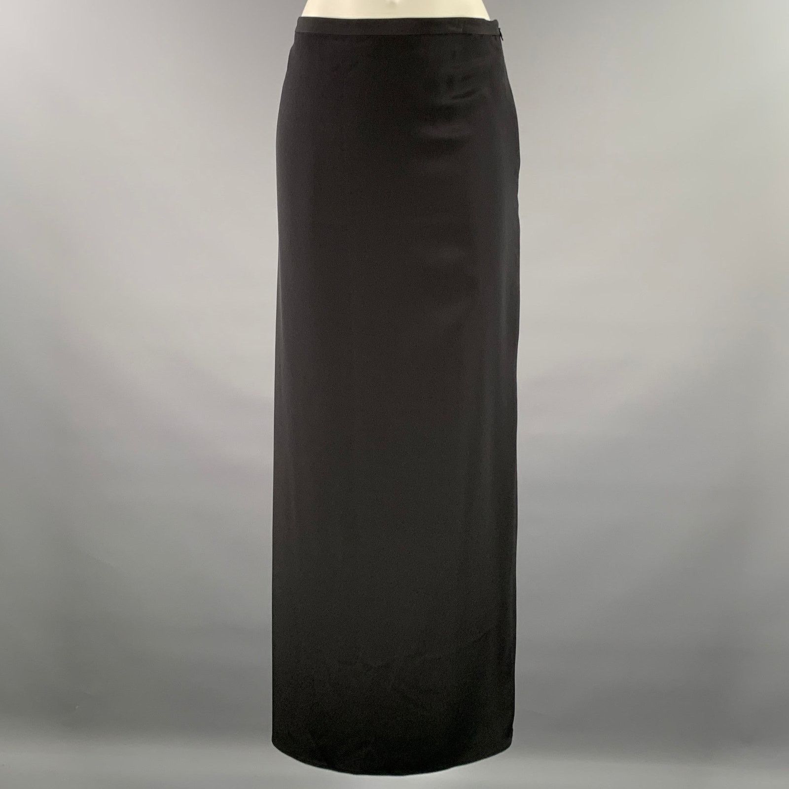 Lafayette 148 LAFAYETTE 148 Size 12 Black Silk Elastane Maxi Skirt Size 34" / US 12 / IT 48 - 1 Thumbnail