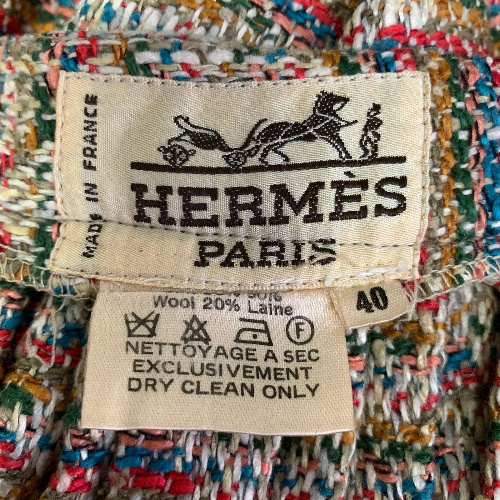 Hermes HERMES Multi-Color Silk Wool Pleated Knee-Length Skirt Size 30" / US 8 / IT 44 - 4 Thumbnail