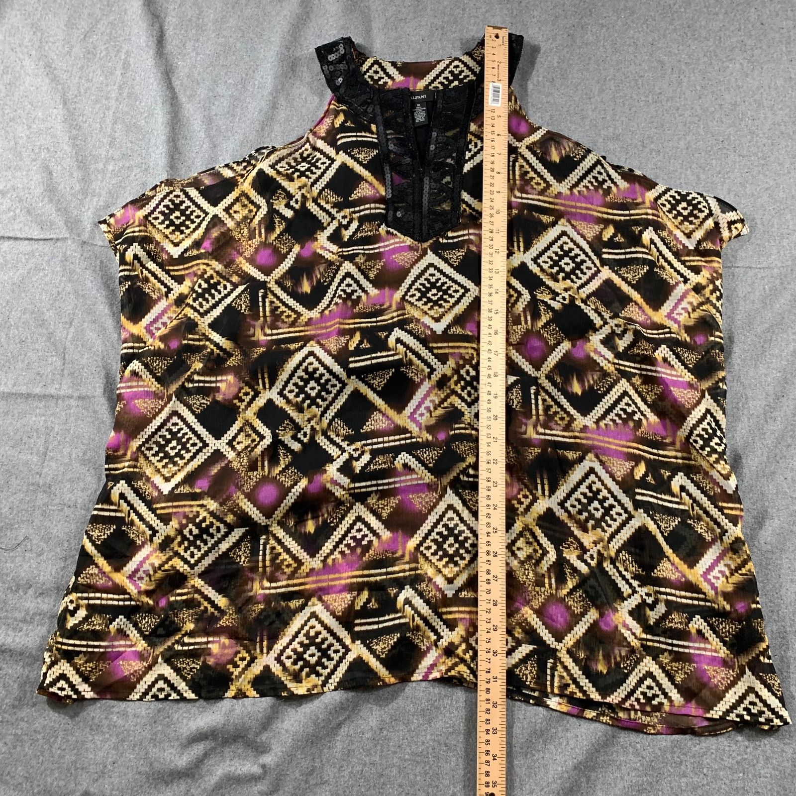 Alfani Alfani Top Womens Size 10 Tribal Pattern Multi Color Size L / US 10 / IT 46 - 4 Thumbnail