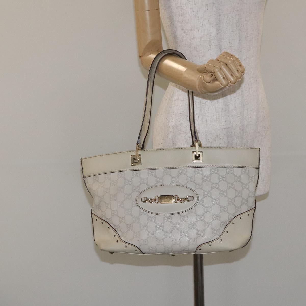 Gucci GUCCI GG Canvas Guccissima Tote Bag Leather White Gold Size ONE SIZE - 22 Thumbnail