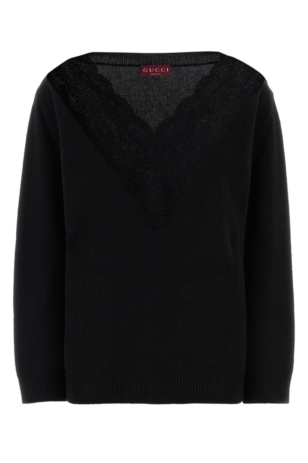Gucci Black Wool Blend Oversize Sweater Size S / US 4 / IT 40 - 1 Thumbnail