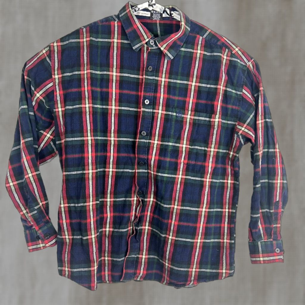 Element Element Shirt Mens 2XL Button-Up Plaid Lightweight Flannel Cotton Green Red Blue Size US XXL / EU 58 / 5 - 1 Thumbnail
