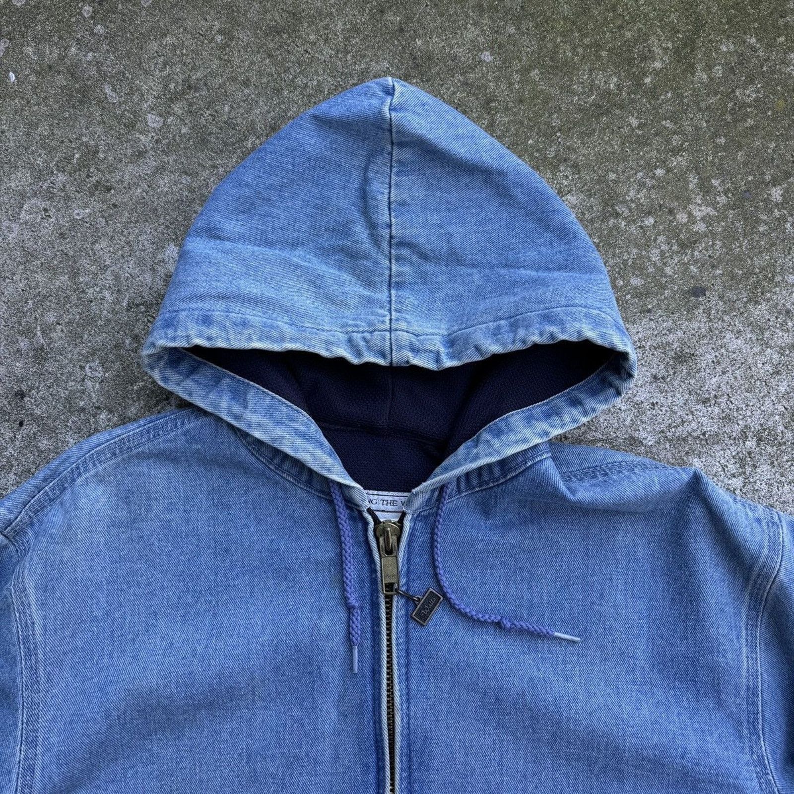 Vintage 90s Thermal Lined Denim Zip Up Work Jacket ERD Grunge Faded Size US L / EU 52-54 / 3 - 7 Thumbnail