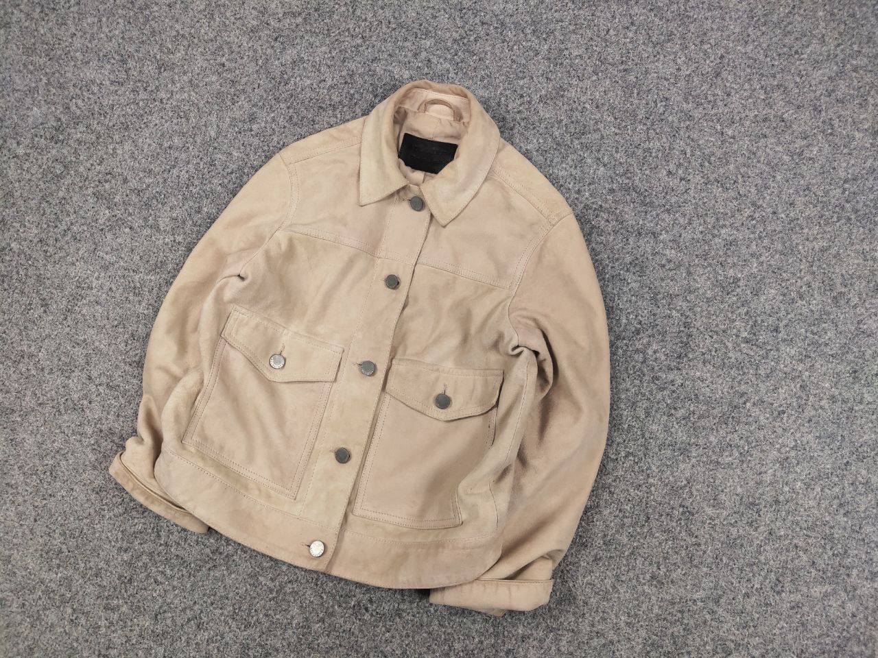 Allsaints Allsaints Sukes Suede Leather Dusty Pink Beige Jacket Size XS / US 0-2 / IT 36-38 - 4 Thumbnail