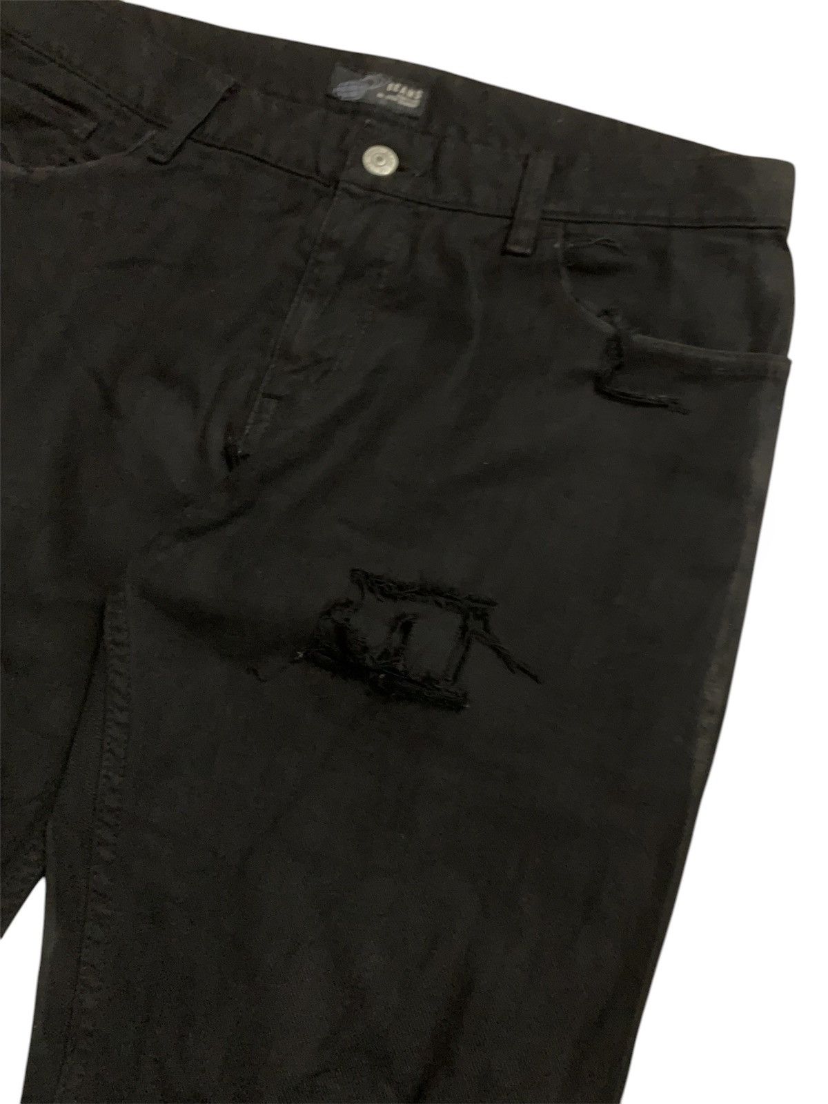 Beams Plus 💥Vtg Japanese Beams Japan Distressed Super Black Denim Size US 33 - 6 Thumbnail