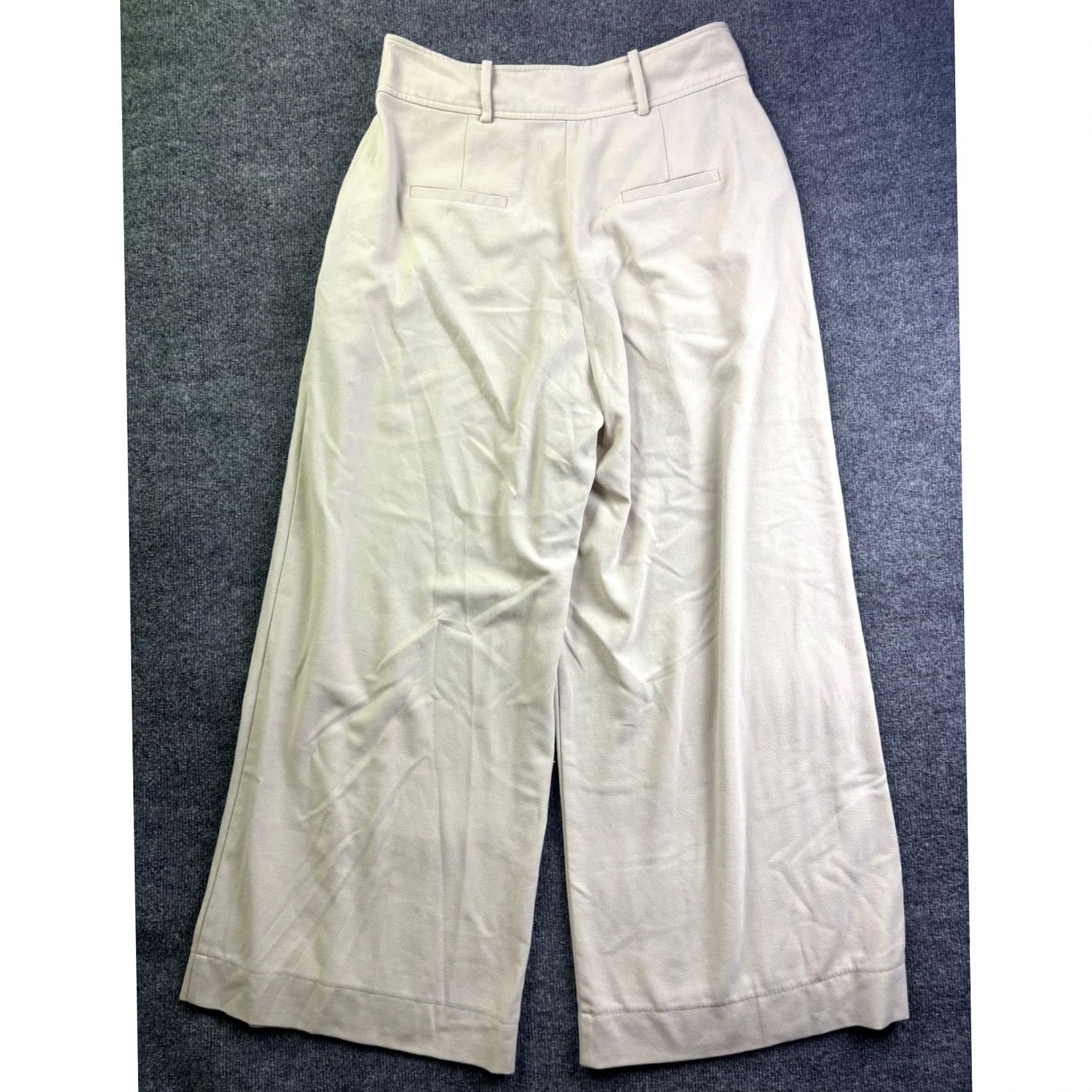 Rodebjer Rodebjer Obi Pants Women XL Beige Pleated Wide Leg Cropped Viscose Blend Size 40" / US 18 - 7 Thumbnail