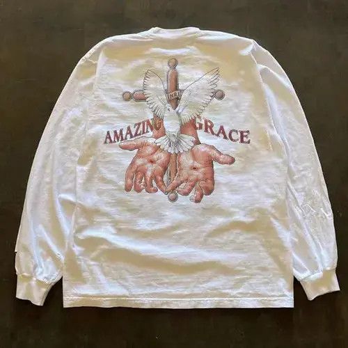 VIBE White retro breakfast sandwich print long sleeve t-shirt Size US L / EU 52-54 / 3 - 6 Thumbnail