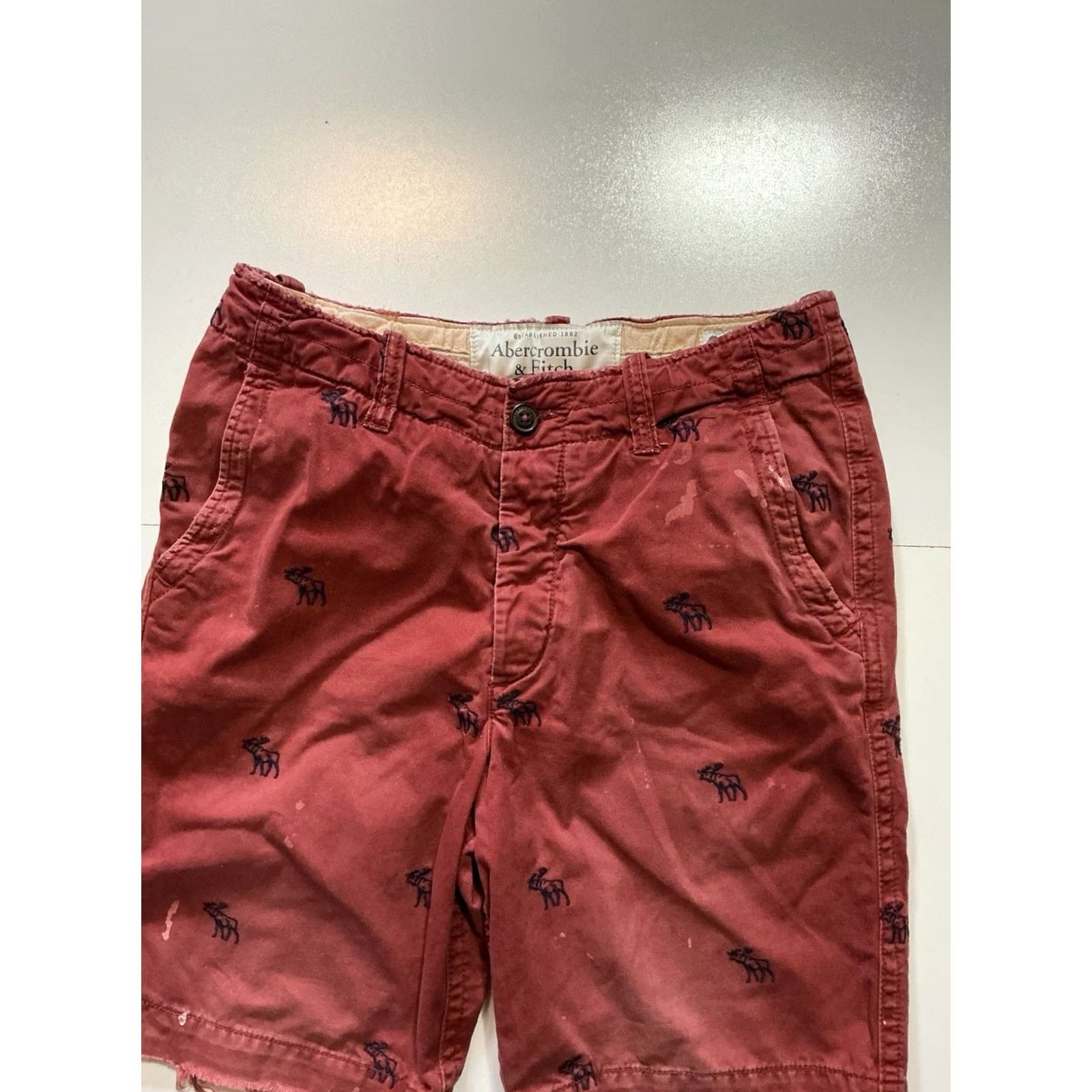 Abercrombie & Fitch VINTAGE Abercrombie & Fitch Cargo Utility Shorts Moose Embroidered Red 30 Mens Y2K Size US 30 / EU 46 - 6 Thumbnail