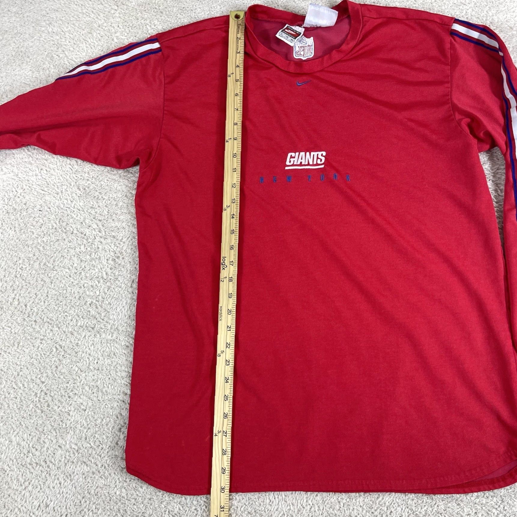 Nike VINTAGE Nike New York Giants Shirt Mens XL Red Center Swoosh 90s Pro Line Y2K Long Sleeve? Size US XL / EU 56 / 4 - 6 Thumbnail