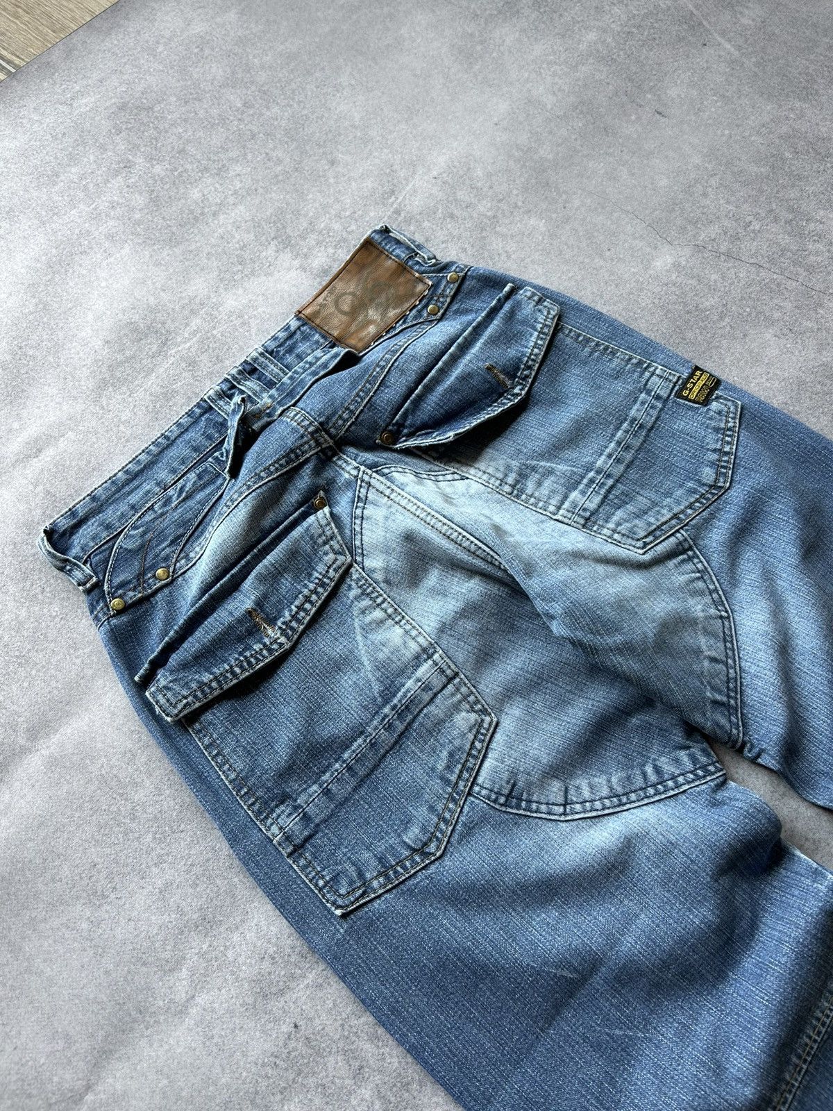 G-Star × Vintage Vintage G star Raw elwood96 denim biker jeans y2k Size US 32 / EU 48 - 3 Thumbnail