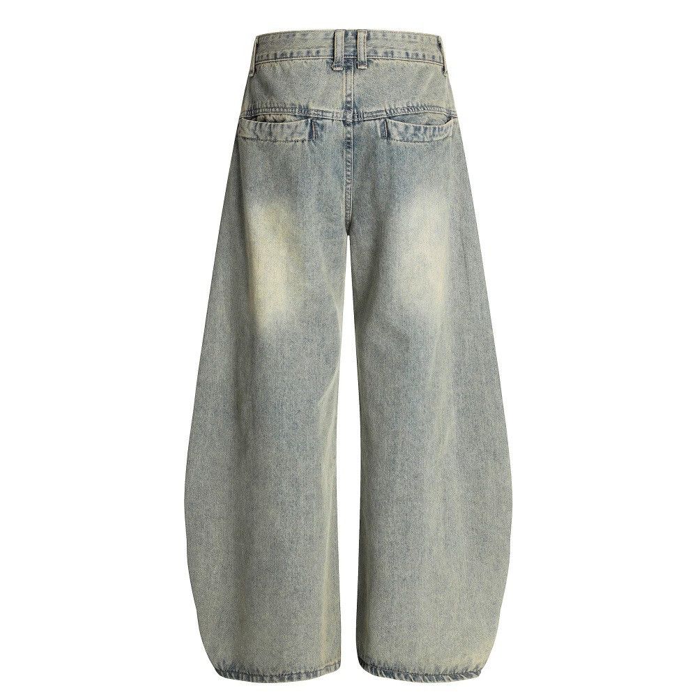 Vintage Distressed washed punk heavy duty men's loose scimitar jeans Size US 32 / EU 48 - 2 Thumbnail