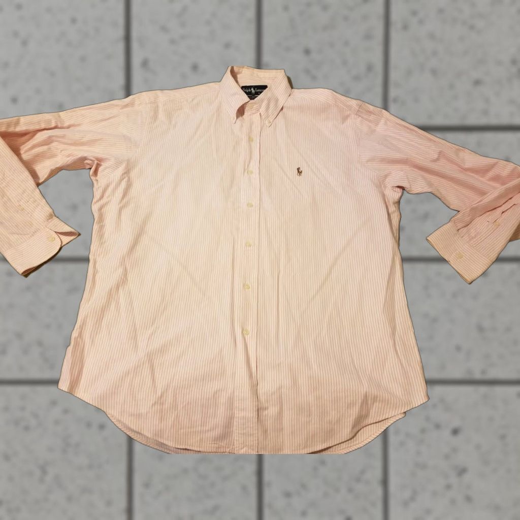 Polo Ralph Lauren Polo Ralph Lauren Dress Shirt Mens 16 35 Pink Cotton Button Polo Ralph Lauren Shirt Dress Style Mens Medium? Size 42R - 1 Thumbnail