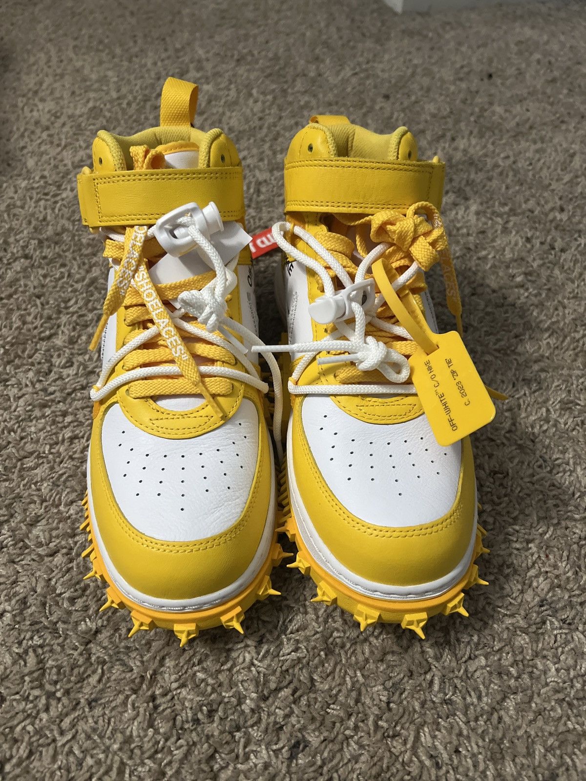 Off-White Off-White x Air Force 1 Mid SP Leather 'Varsity Maize' Size US 9 / EU 42 - 7 Thumbnail