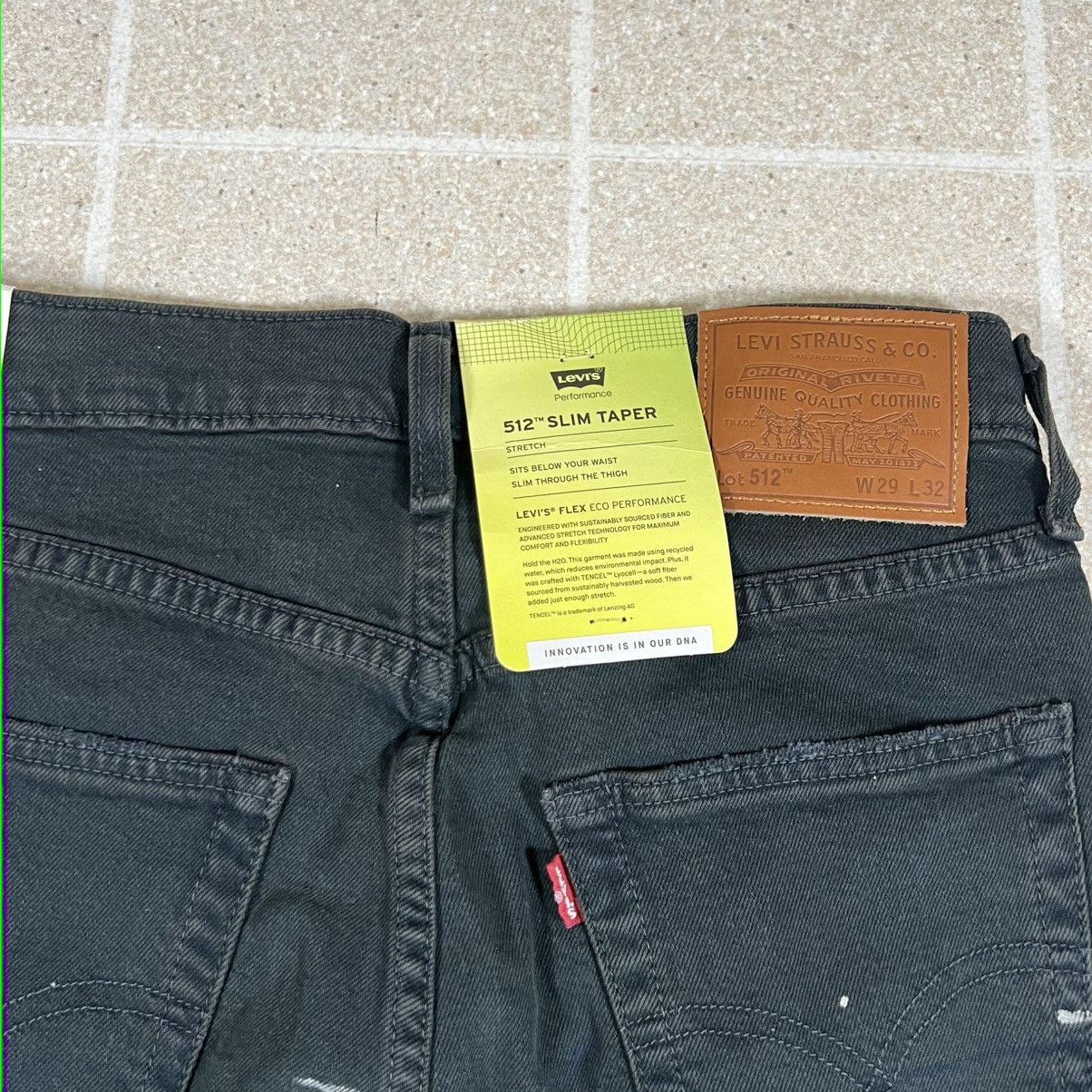 Levi's Levi's Men's 512 PREMIUM BIG E SLIM 29x32 Black Distressed Size US 29 - 5 Thumbnail