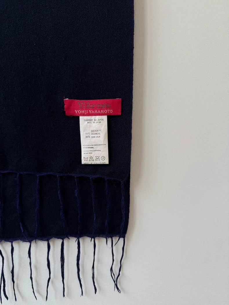 Yohji Yamamoto Yohji Yamamoto Yohji Yamamoto Cashmere Silk Fringe Scarf Size ONE SIZE - 7 Thumbnail