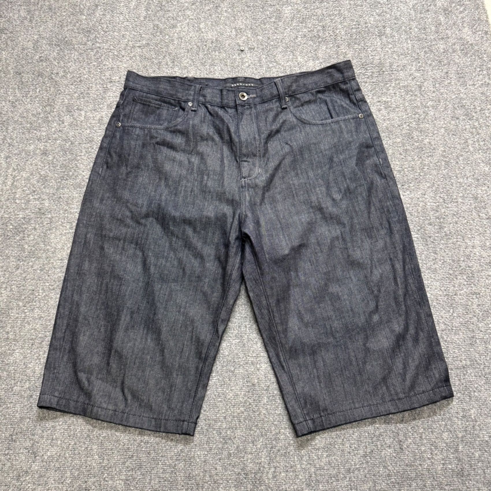 Denime VINTAGE Sean John Denim Jean Shorts Men 40 Dark Washed Black Wide Leg Baggy Jeans Shorts Mens 40 Black Wide-Leg Baggy Size US 40 / EU 56 - 3 Thumbnail