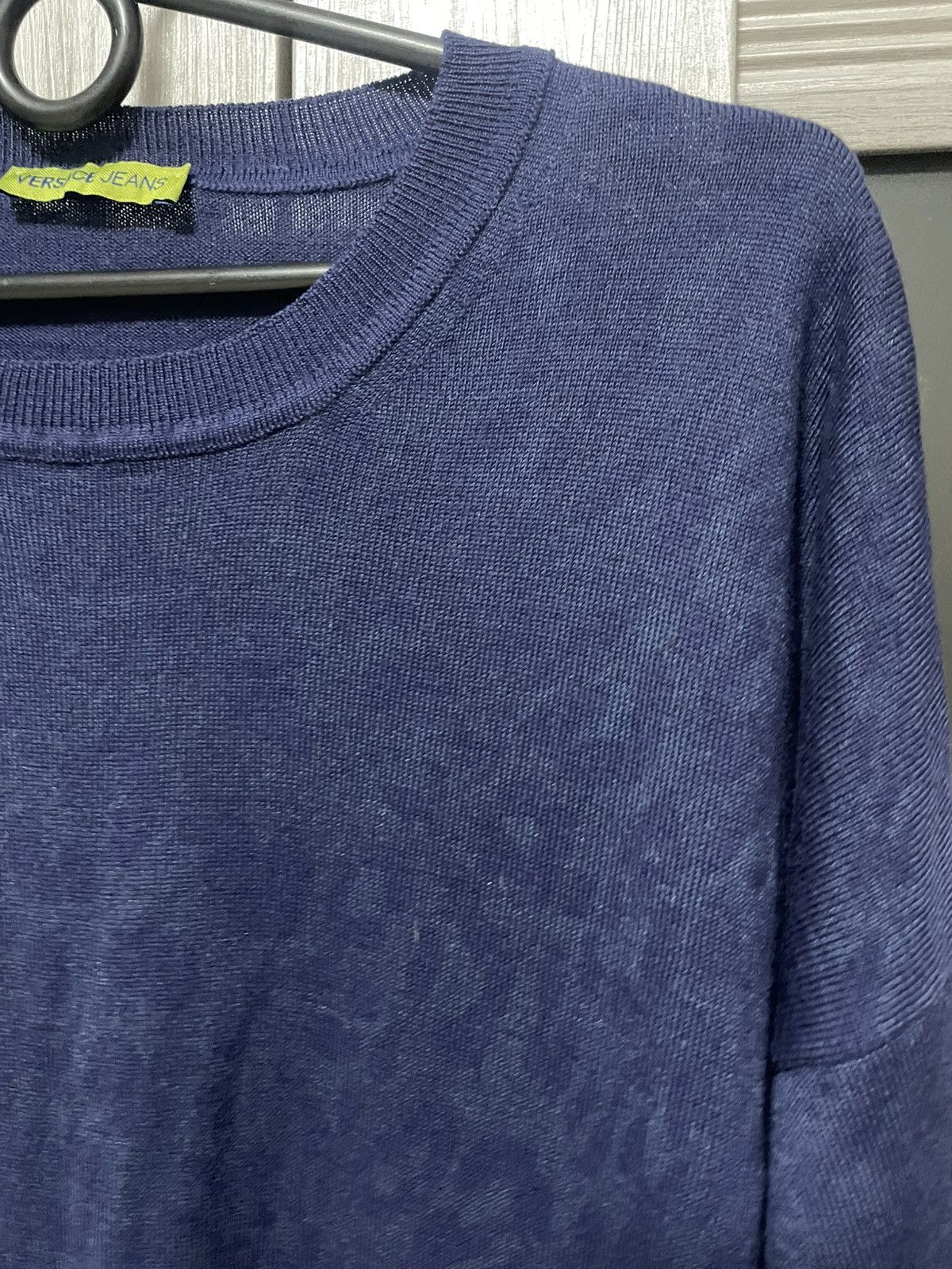 Versace × Versace Jeans Couture Versace Jeans Leopard Jacquard Longline Sweater Blue Tunic Size S / US 4 / IT 40 - 4 Thumbnail
