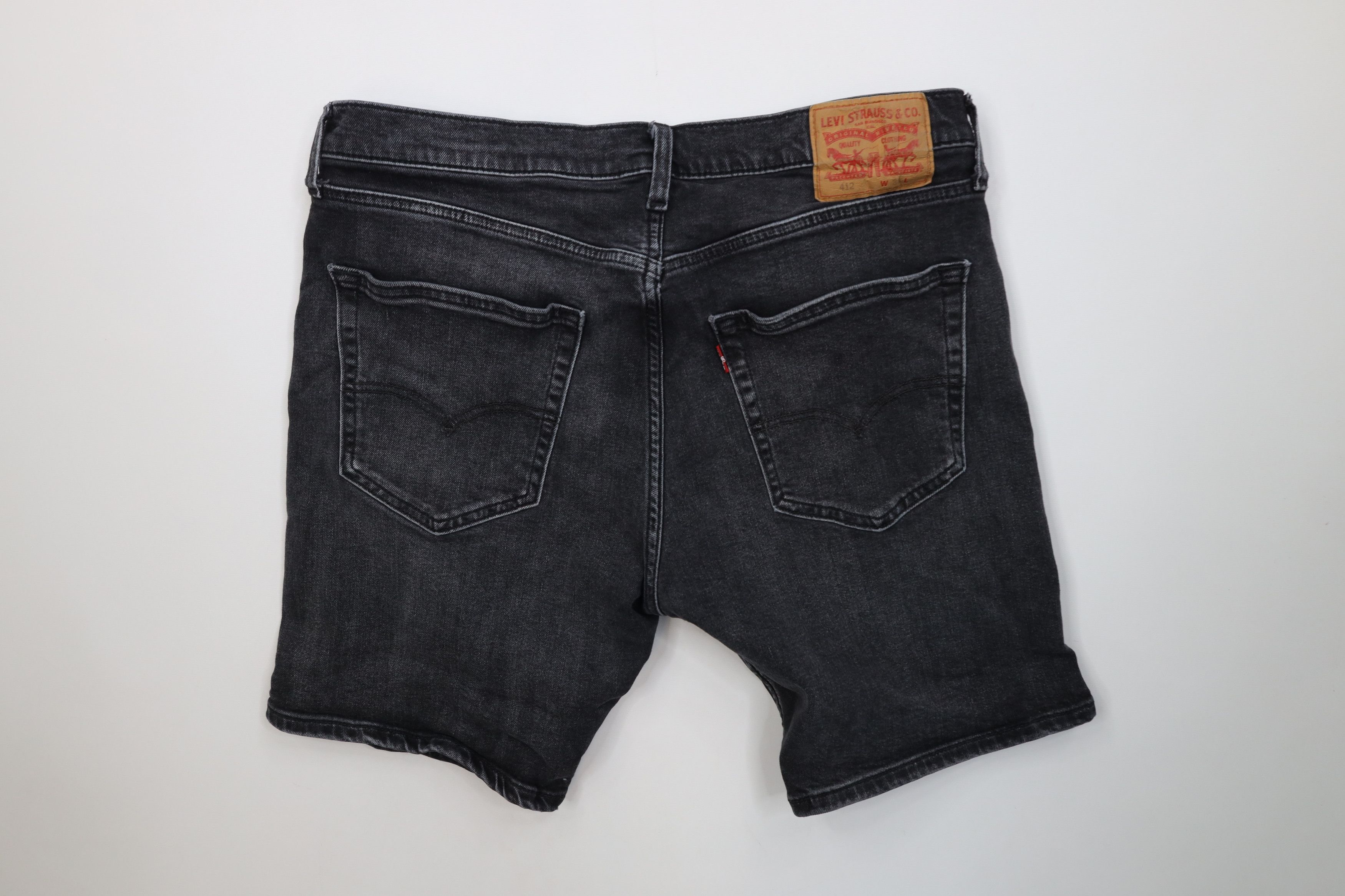 Levi's Vintage Y2K Levis 412 Stretch Above Knee Denim Shorts Black Size US 36 / EU 52 - 8 Thumbnail