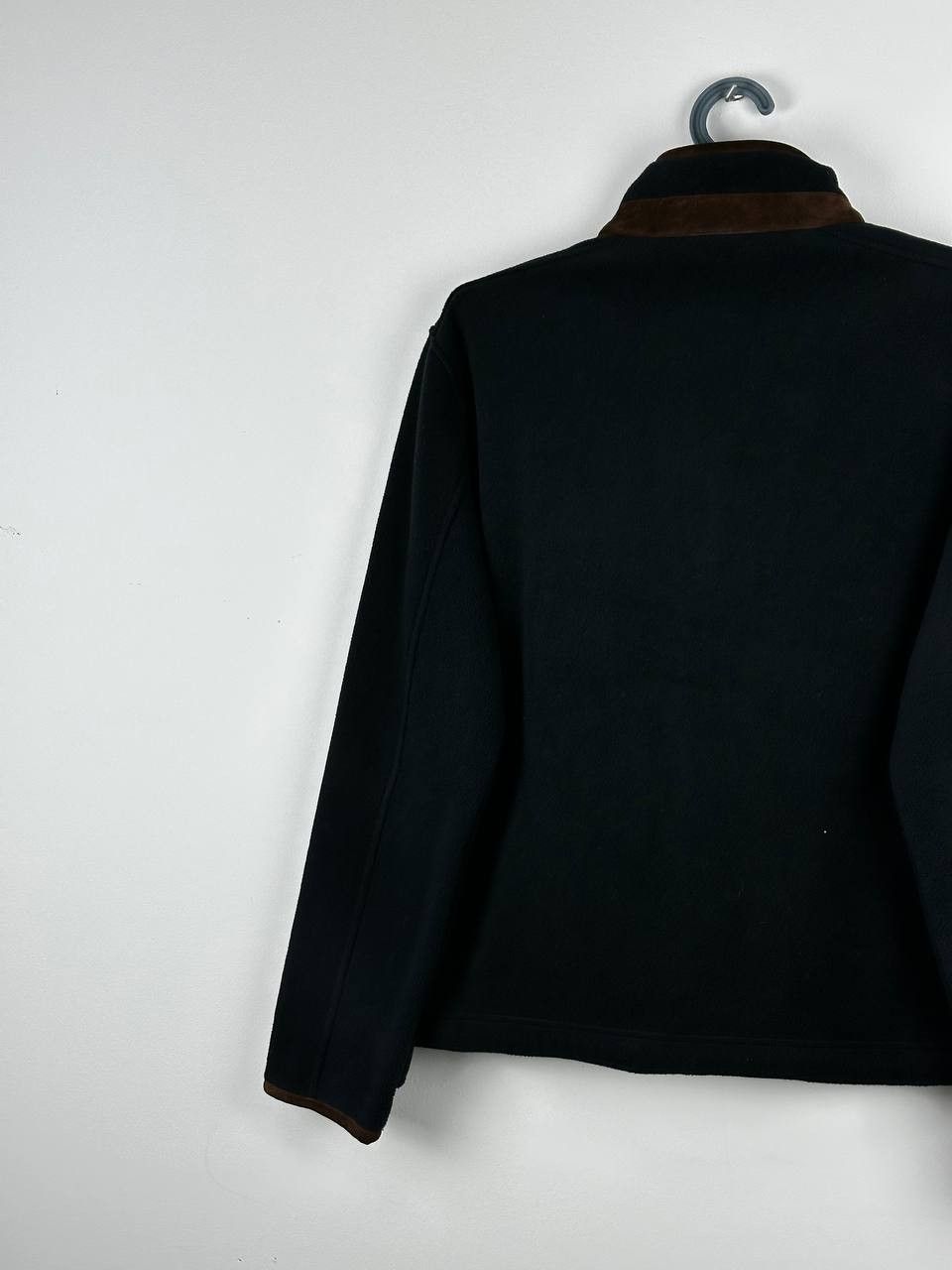 Polo Ralph Lauren × Vintage Vintage 90s Polo Fleece Full Zip Leather Trim Jacket Size US L / EU 52-54 / 3 - 14 Thumbnail