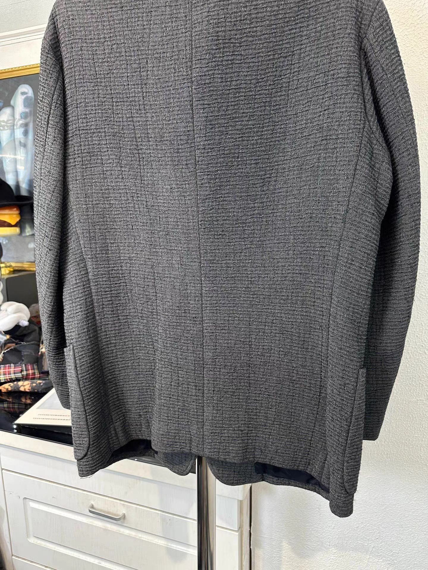 Issey Miyake Gray Textured Button-Front Jacket - Size M Size US M / EU 48-50 / 2 - 6 Thumbnail