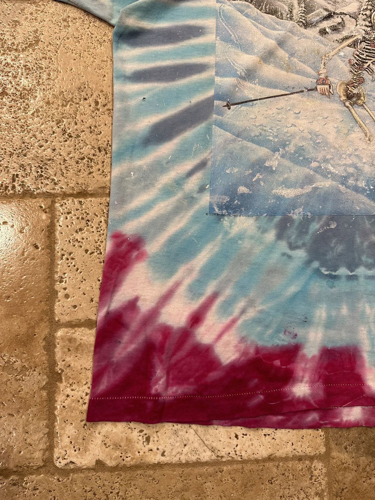 Band Tees Vintage Grateful Dead Ski Skeleton Snow Tie Dye 1990s Tee Size US XXL / EU 58 / 5 - 6 Thumbnail