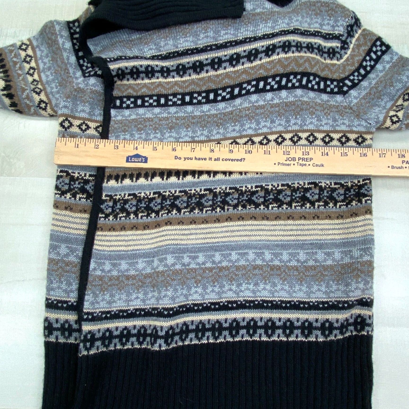 Vintage Allie & Rob Womens Cardigan Sweater Small Black Gray Open Waterfall Soft Loose Knit Style Regular Casual Comfort Men’s? Size S / US 4 / IT 40 - 6 Thumbnail