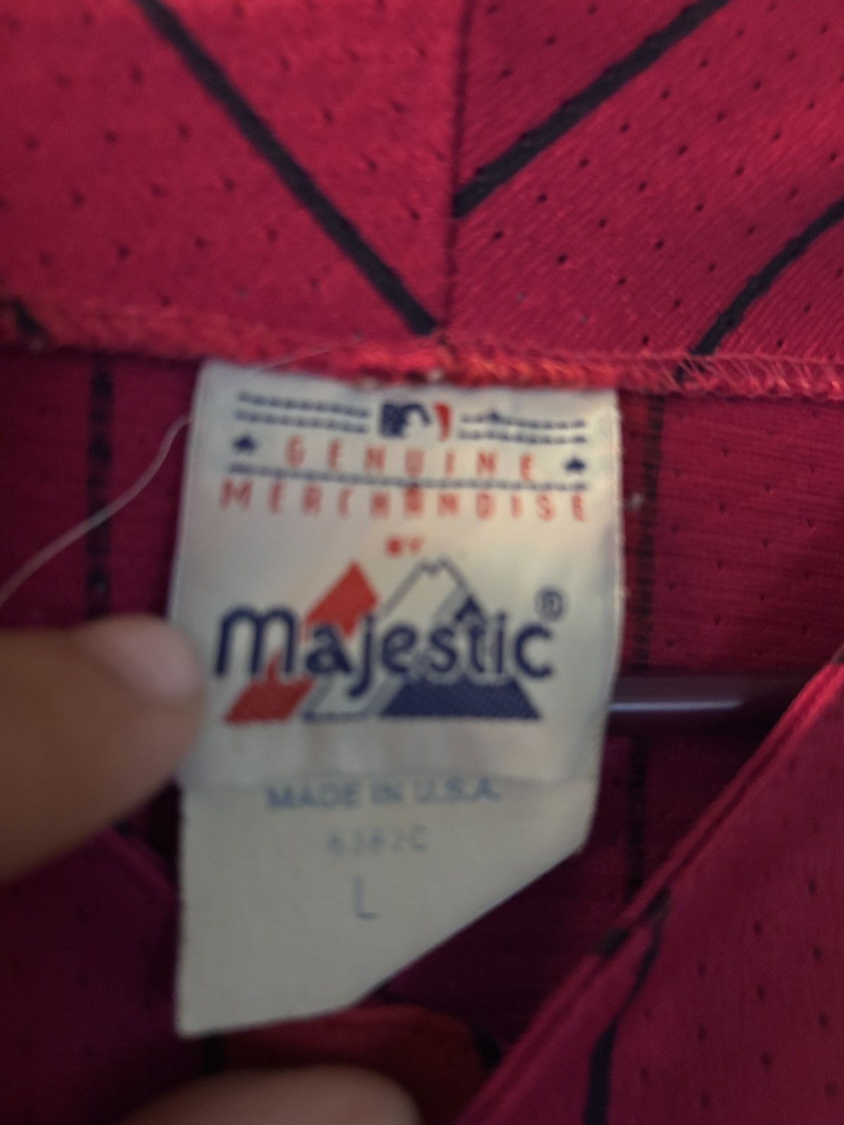 Vintage Red Majestic Yankees Jersey Size US L / EU 52-54 / 3 - 3 Thumbnail