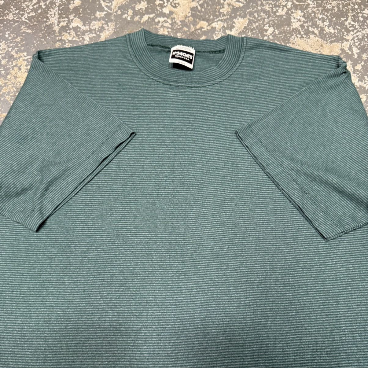 Vintage Vintage Images Green Stripe Striped 80s Tshirt Size US L / EU 52-54 / 3 - 4 Thumbnail